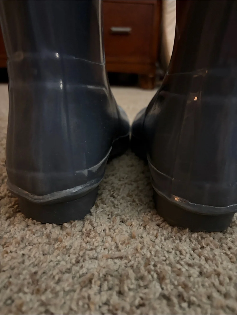 Hunter Tall Gloss Rain Boots in Gray